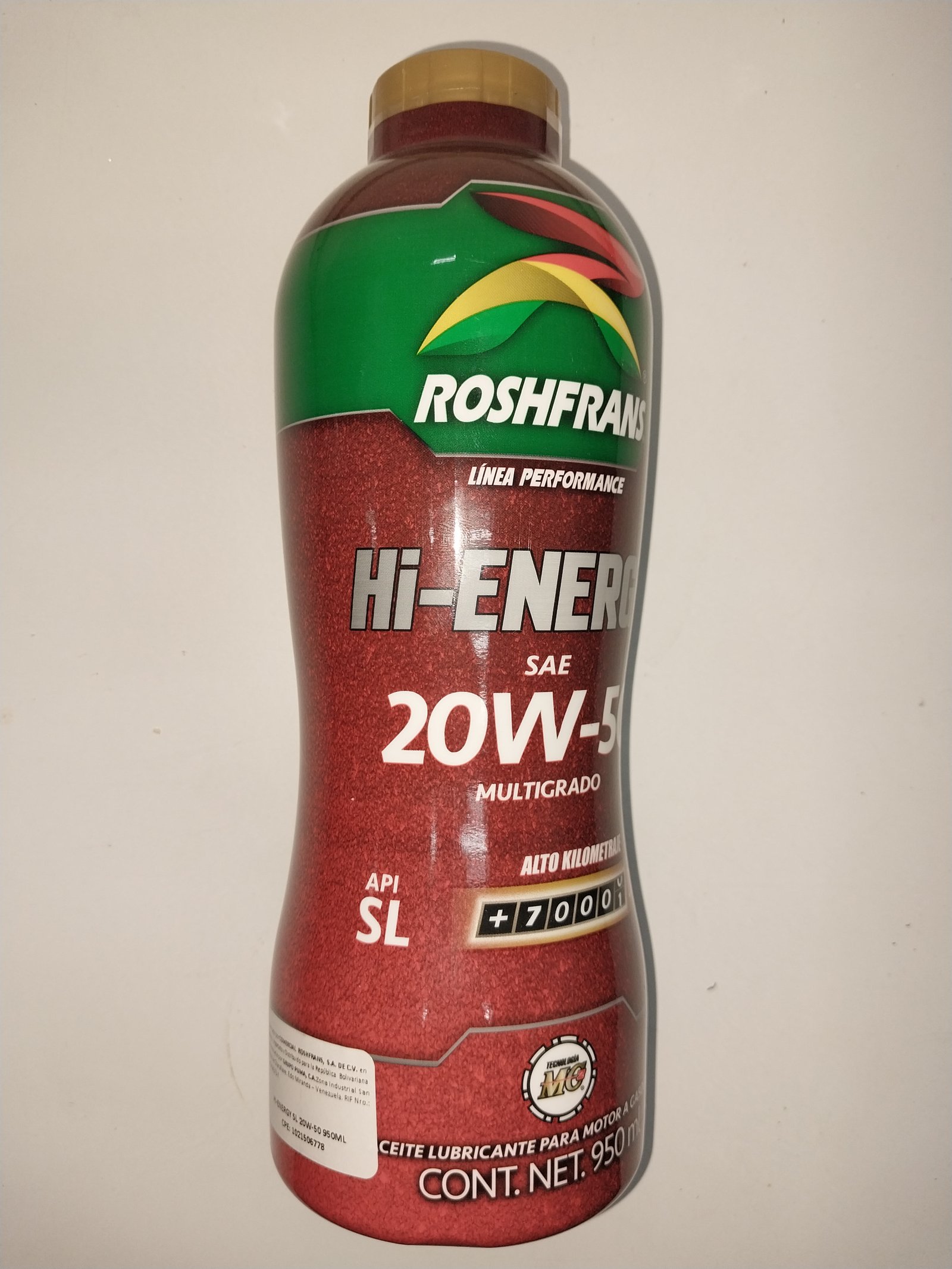 Imagen de producto Aceite mineral multigrado sae sl 20w50 roshfrans